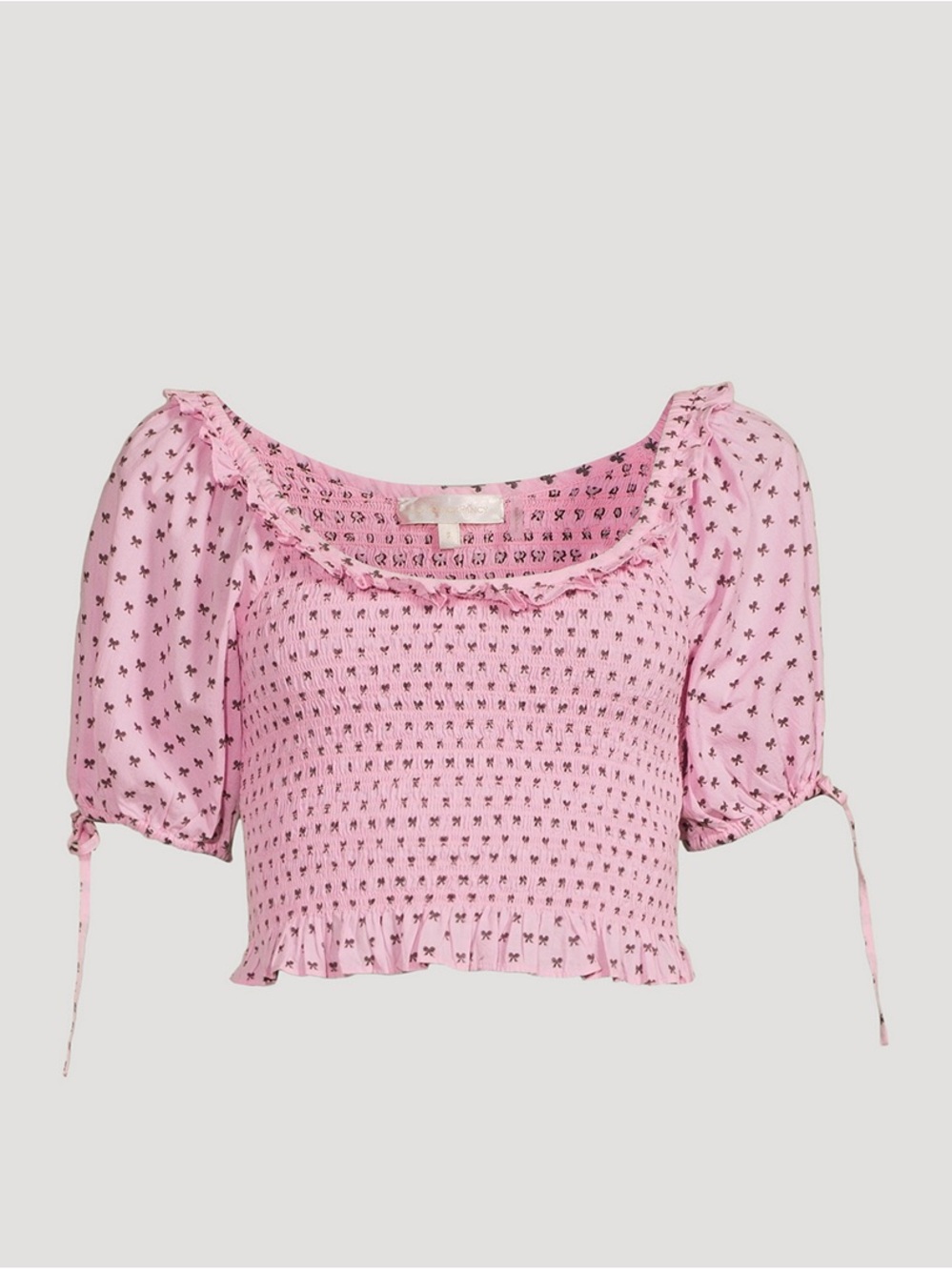 LoveShackFancy Molly Smocked Top in Classic Pink.Key DetailsDesign Pink Size XL